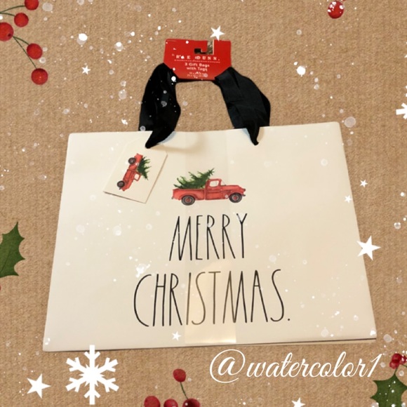 🆕 Rae Dunn MERRY CHRISTMAS Gift Bags with Tags 3 Pack - Picture 8 of 8